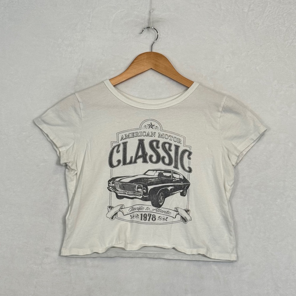 Hollister White American Motor Classic Graphic Tee Medium